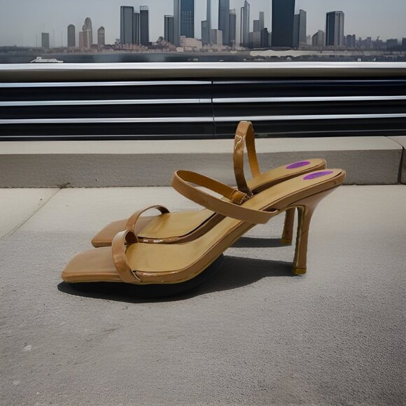 Anne Michelle Shoes Womens Size 8.5 Brown Zeal-04 Sandal Stiletto Heels Mules - Picture 2 of 11